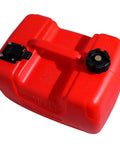 Outboard Fuel Line Hose Kit With 12 Liter Tank And 3 Gallon Capacity shown in red with cap and handle