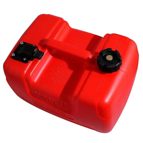 Outboard Fuel Line Hose Kit With 12 Liter Tank And 3 Gallon Capacity shown in red with cap and handle