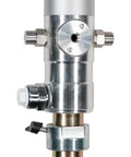 Close-up of Air Operated Oil Pump for 55 Gallon Drums Three To One Ratio 14 LPM Double Action Transfer Pump in aluminum detail