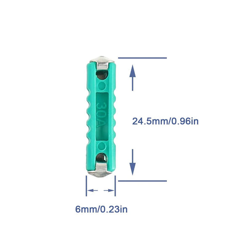 Full Throttle Torpedo Fuses Assortment With 120 Pieces For Classic Cruisers And Hot Rods Featuring 5A To 40A Amps, 30A fuse detailed view.
