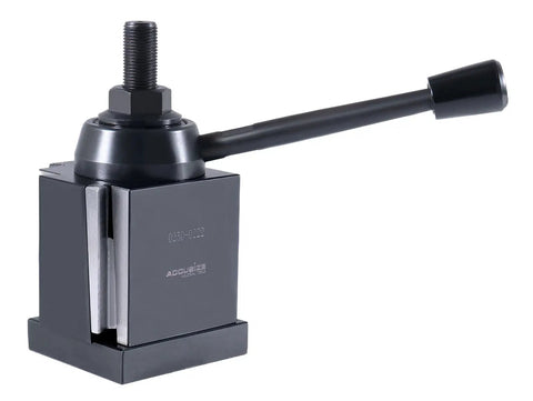 BXA Wedge Quick Change Tool Post For Lathe Swing 10 To 15 Inches with handle, showing superior rigidity and precise positioning