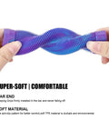 Hands holding Dope 145mm Soft TPR Scooter Grips With Mixed Color Handlebar Design for Pro Stunt Scooters BMX Bikes and MTB