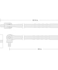 Diagram of 40 Inch Breaker Bar With Three Quarters Inch Drive Pivoting Head Swivels Through 230 Degrees Internal Spring Locks.