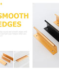 Four Pack Sleek Invisible Pull Handles Gold Finish Cabinet Hardware Flush Drawer Pulls For Kitchen Cabinets Wardrobes Furniture Cupboard Doors Easy Install Hidden Aluminum Alloy No Tools Needed displayed with smooth edges