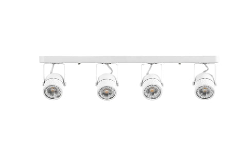 Plug-In 21 Inch Track Lighting Kit with 4 Dimmable GU10 LED Bulbs, Warm White 3000K, CRI90, 420 Lumens Each, 4-Head Track Light Fixture