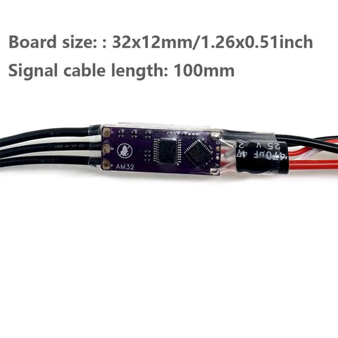 Ultra Compact 40A 2-4S Brushless ESC For RC Cars Planes And Crawlers With 5V 2A BEC, showing board and cables