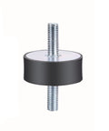 Heavy Duty Rubber Vibration Mount With Studs For Fitness Equipment And Air Conditioning Pro Grade Threaded M6 To M12 Zinc Plated Metal Isolator 1 Piece, front view