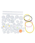 75-Piece Motor Gears Kit With Belt Pulley Shaft Sleeve And Plastic Set for DIY Robot Gearbox Projects, gears and rings displayed