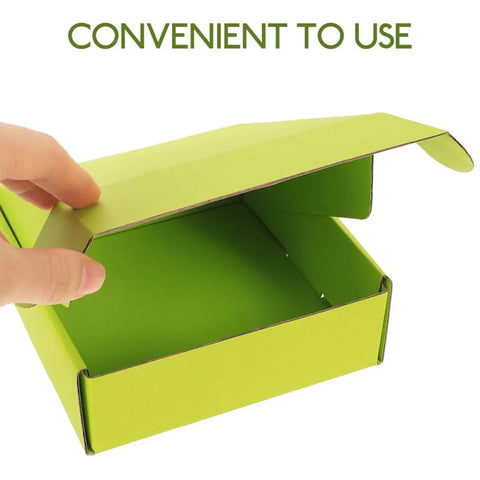 Green Corrugated Storage Boxes 10 Pack Ultra Strong Yet Lightweight for Shipping and Moving Quick Assembly Without Tape or Glue
