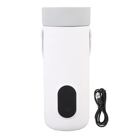 Grab And Go Travel Electric Kettle 350ml Cordless Fast Boiling Hot Water Maker For Camping Road Trips with USB charging cable.