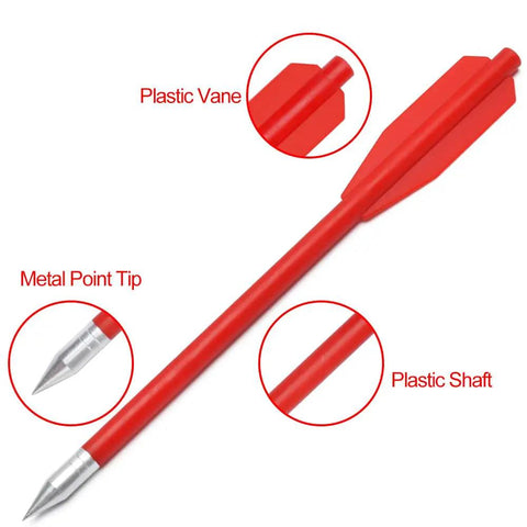 Red 6.3 inch crossbow bolt with plastic vane and shaft, metal tip visible from 60 Pcs 6.3 Inch Crossbow Bolts Set For 50 80 Lb Mini Crossbows