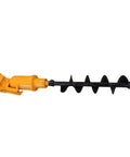 Beefy Heavy Duty 200mm Hydraulic Earth Auger Attachment For 2 To 3.5 Ton Mini Excavators, black and yellow design