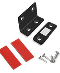Magnet Cabinet Door Catch Kit With Hidden Stops No Drill Or Screw Mount Adhesive And Metal Latch components displayed