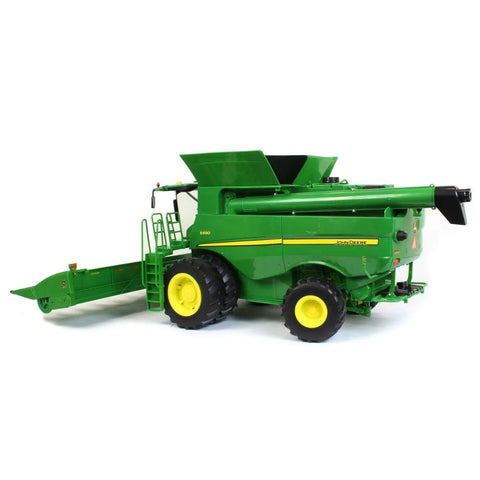 1:16 scale Big Farm S690 Combine with Corn Head, realistic lights and sounds, durable toy for indoor and outdoor play