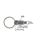 Rock Solid Two Pack Retractable Align Pins With Hassle Free Pull Tab Lock Design Made From Heavy Duty Carbon Steel And Rust Resistant Zinc Plating For Stress Free Machine Shop Setup M8 Short Spec with dimensions.