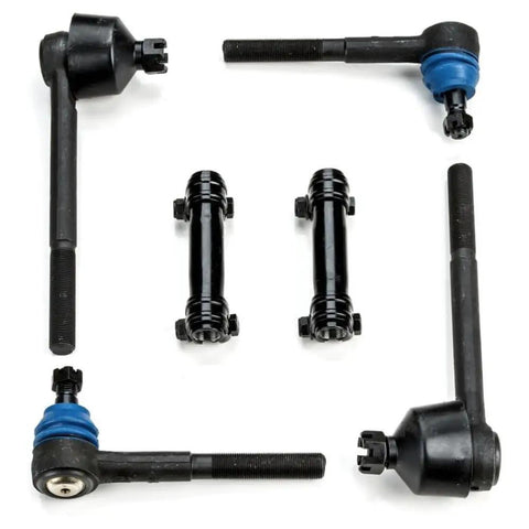 Top Shelf Steering Tie Rod End Suspension Kit For Front Left Right Upper Lower Chevy Blazer C10 And Pickup Van With Drop In Swap And Rust Crusher Boots For A Smooth Rig Ride, black tie rod ends and connectors.