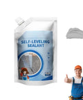 Heavy Duty Concrete Crack Repair Adhesive Filler For Driveways And Patios Self Leveling Waterproof Sealer With Pro Grade Elasticity Quick Set For Pros Grey 500g in packaging with swatch and worker giving thumbs up
