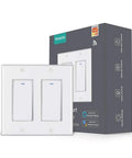 WiFi Wall Push Button Smart Light Switch 2 Gang With Neutral Wire Required 2.4GHz Only Remote Control Via Smart Life Tuya