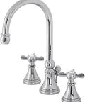 Essex Widespread Bathroom Faucet With Brass Pop Up Drain 8 To 16 Inch Deck Mount 3 Hole Installation Drip Free Ceramic Cartridge