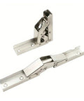 Hidden Steel Cabinet Hinges With 90 Degree And 180 Degree Folding No Slot Flush Mount Sleek Silvery Finish 2 or 4 Pack For Frameless Cabinets