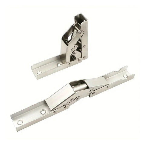 Hidden Steel Cabinet Hinges With 90 Degree And 180 Degree Folding No Slot Flush Mount Sleek Silvery Finish 2 or 4 Pack For Frameless Cabinets