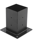 Super Sturdy Steel Bracket Kit For DIY Elevated Wood Stands Featuring Rustproof Coating eight piece hardware set, black steel mounting bracket.