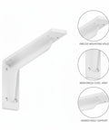 5.91 Inch White Steel Floating Shelf Bracket With Hidden Mount For Wall Shelves Minimalist Design Sturdy Support Detailed View