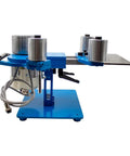 No Fluff 915X50MM Belt Grinder Machine Powered By Beast Mode 750W Brushless Motor, blue steel frame, side view.