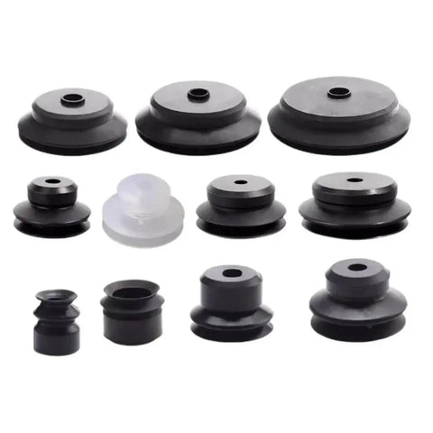 PJG 5 Pack Double Layer Silicone Vacuum Suction Cups For Pneumatic Robot Gripper, various sizes, durable rubber design.
