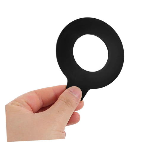 Heavy Duty Rubber Two Piece Flat Washers Kit For Excavators And Construction Machinery Noise Dampening Shim For Vibration Reduction Durable Rubber Pads Compatible With Various Models, black rubber washer held by hand