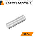 Image of a single cylindrical dowel pin from the 55 Pack M6 Dowel Pins 20mm Stainless Steel Cylindrical Shelf Pegs For Metal And Wood DIY Projects Quick Install And Secure Fit 304 Stainless Silver Finish.
