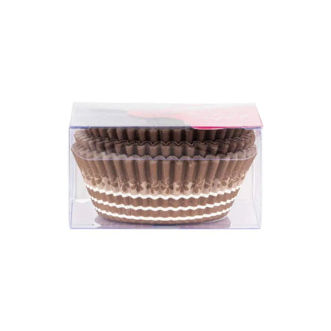 Grease Resistant Cupcake And Muffin Liners Bulk Pack Of 1728 in floral pattern in clear packaging, side view