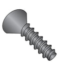 Built Tough Heavy Duty Steel Thread Rolling Screw For Plastic With Black Oxide Finish, 82° Flat Head, Phillips Drive, Side View