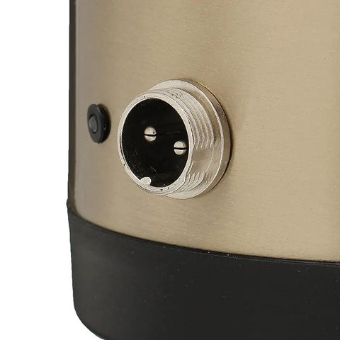 Close-up of the power socket and button on the Boss 12V Car Truck Electric Heating Kettle Vacuum Flask.