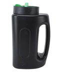 Portable 2L Handheld Spreader for Lawn Care with Adjustable Opening Sizes, Lightweight ABS, black body, and green top.