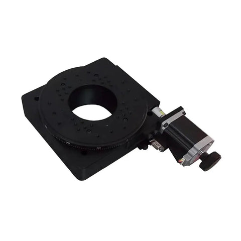 Heavy Duty Motorized Rotary Positioning Stage Built Tough Featuring Top Shelf Electric Indexing Disc With Slick Worm Gear Drive for automation.