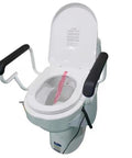 Electric Toilet Seat Booster Lifter For Seniors Adjustable 0 To 45 Degree Rise, featuring dual armrests and integrated bidet.