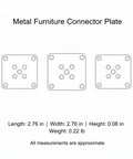 Heavy Duty Metal Furniture Connector Plate With Nuts For Sofa, Cabinet And Chair Assembly, square design, three plates visible