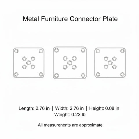 Heavy Duty Metal Furniture Connector Plate With Nuts For Sofa, Cabinet And Chair Assembly, square design, three plates visible