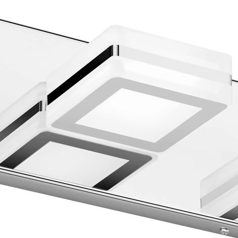 4 Light LED Bathroom Vanity Light With Up And Down Glow, Chrome Wall Mount, Rotatable Acrylic Heads, Modern Mirror Lighting For Powder Room Or Bath, Sleek Chrome Vanity Bar