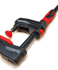 GearKlamp 18 Inch 4 Pack Clamp Set For Tight Spaces With Patented Mechanism showing single clamp from side angle