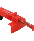 Two Piece Brick Line Puller Set With Leveling Wire Drawer Tool, red tool detail, DIY Friendly, Heavy Duty Masonry Clip Kit For Builders