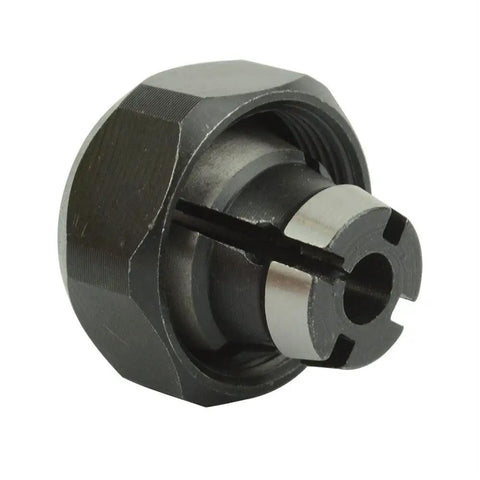 Quarter Inch Router Collet Replacement For Porter Cable Fits 690 6302 6902 RC025PC steel body detail, designed for secure 1/4 shank bit locking.