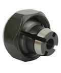 Dead Simple Badass One Quarter Inch Router Collet Replacement For Porter Cable And Makita Power Tools showing a machined steel collet for secure operation.