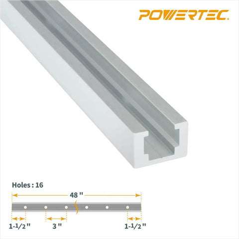 Heavy Duty Aluminum T Track 48 Inch Long Two Pack For Woodworking with mounting holes for standard quarter inch bolts