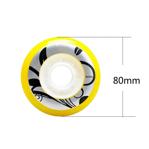 8 Pack Inline Skate Wheels 72mm 76mm 80mm For Indoor Outdoor Use Replacement Wheels With 80 85A Hardness Delivers Cushioned Smooth Ride