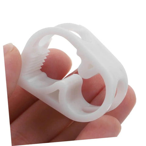Adjustable Flow Control Tube Clips For 1/4 And 5/16 Inch Hoses Lab Clamps held by fingers highlighting material and design