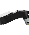 Side view of High Speed Universal RS390 Electric Motor For Kids Ride On Cars 6V/12V Drive Engine, durable black casing.