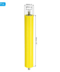 Polyurethane Coated Conveyor Roller 2 Pack, 1.5 Inch Diameter by 11 Inch Length, Stainless Steel Shaft, Yellow Finish, Heavy Duty Gravity Conveyor Replacement Part with Galvanized End shown in detailed measurement view.