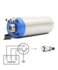 Heavy Duty Water Cooled Spindle Motor 1.5Kw Er16 Rock Solid Workhorse For Cnc Routers 110V 400Hz with wiring details and connectors.